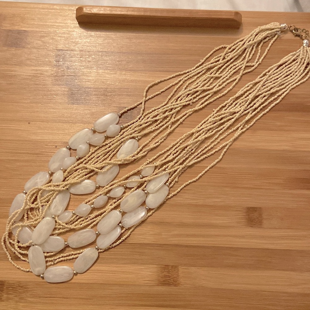 *3 for $20* White bead Layered Necklace